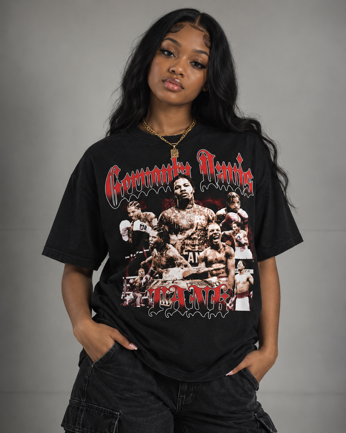 CRIMSON CROWN HEAVYWEIGHT TEE - BLACK