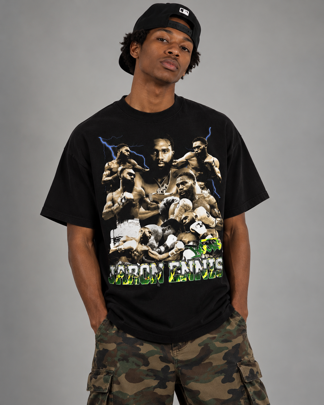 THUNDERSTRUCK HEAVYWEIGHT TEE - BLACK